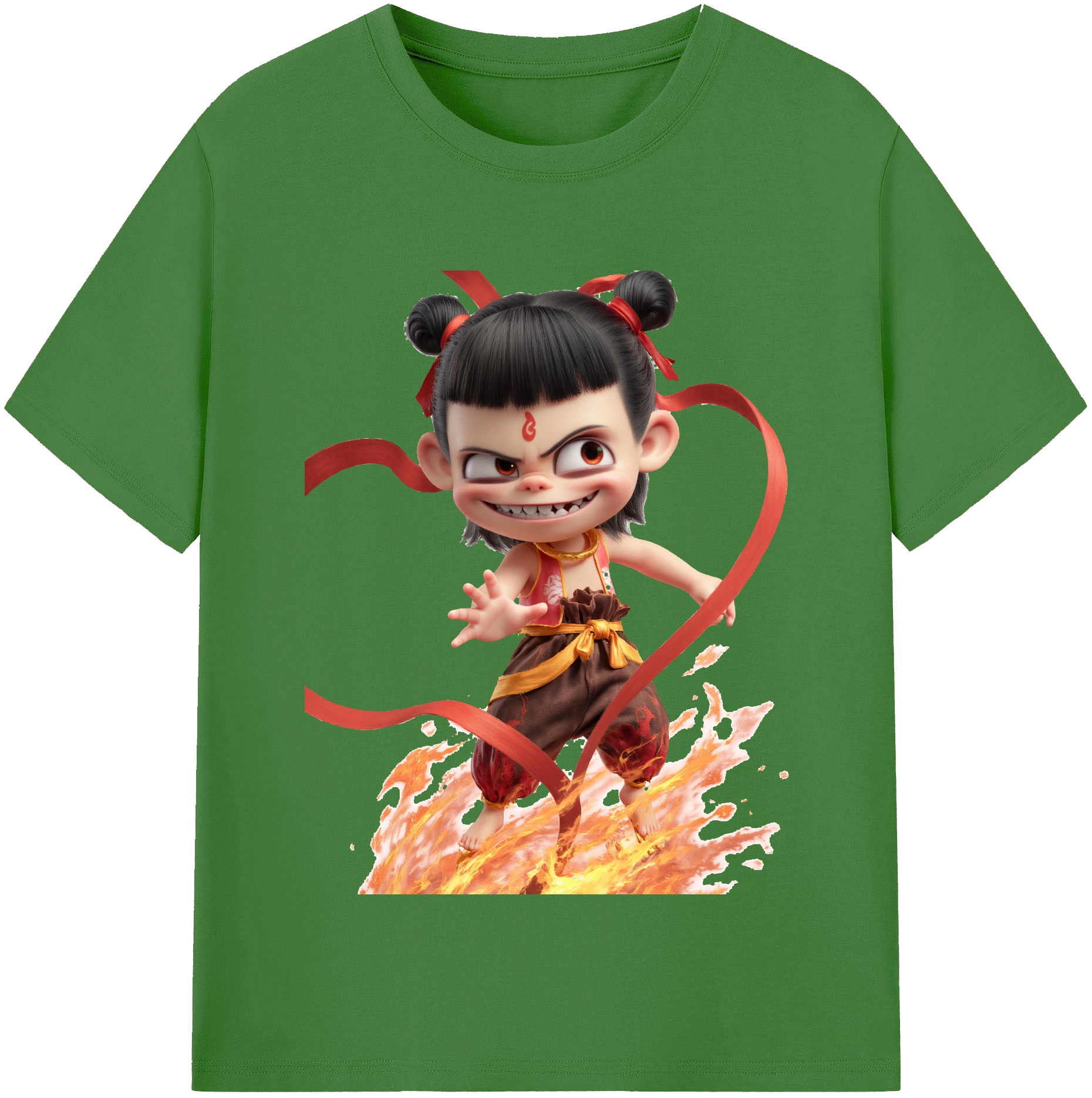 （画像用） Ne Zha 2 ナタ 魔童の大暴れ レディースカジュアルプリントTシャツ（綿100％）
